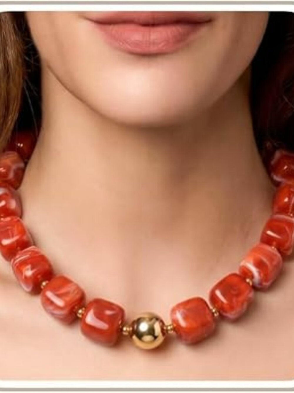 New Chunky Necklace Trendy Colorful Lg Square Acrylic Resin Beads Statement